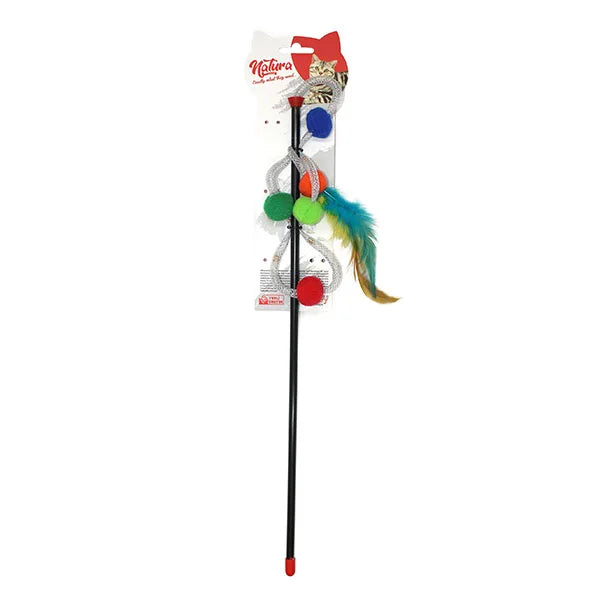 Jucărie pentru pisici – Natura Shiny Ball Cat Rod Toy PTC-057 (45 cm)