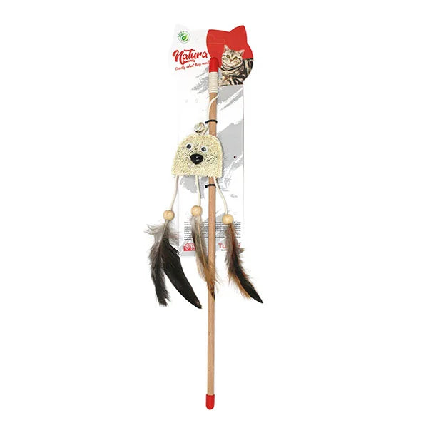Jucărie pentru pisici – Natura Natural Sponge Monster Cat Rod Toy PTC-058 (45 cm)