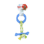 Load image into Gallery viewer, Jucărie pentru câini – Natura Dog Rope Toy With Plastic Bone And Ring PTH-041 (25 cm)
