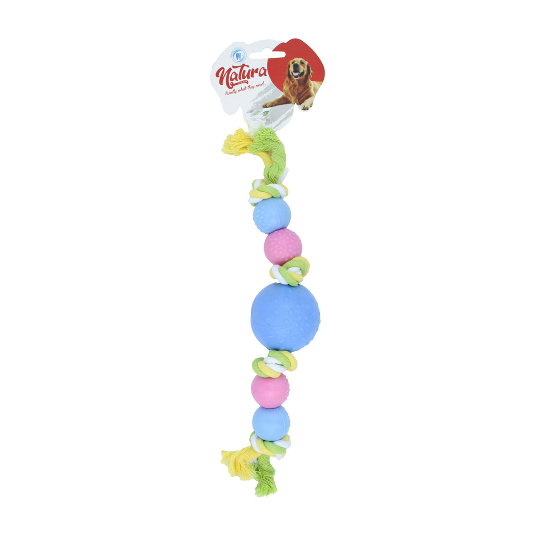 Jucărie pentru câini – Natura Rope Dog Toy With Plastic Ball PTH-043 (40 cm)