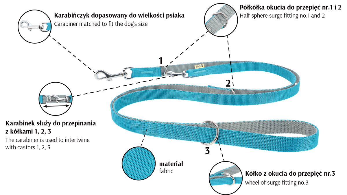 Lesă extensibilă pentru câini ENERGY SILVER