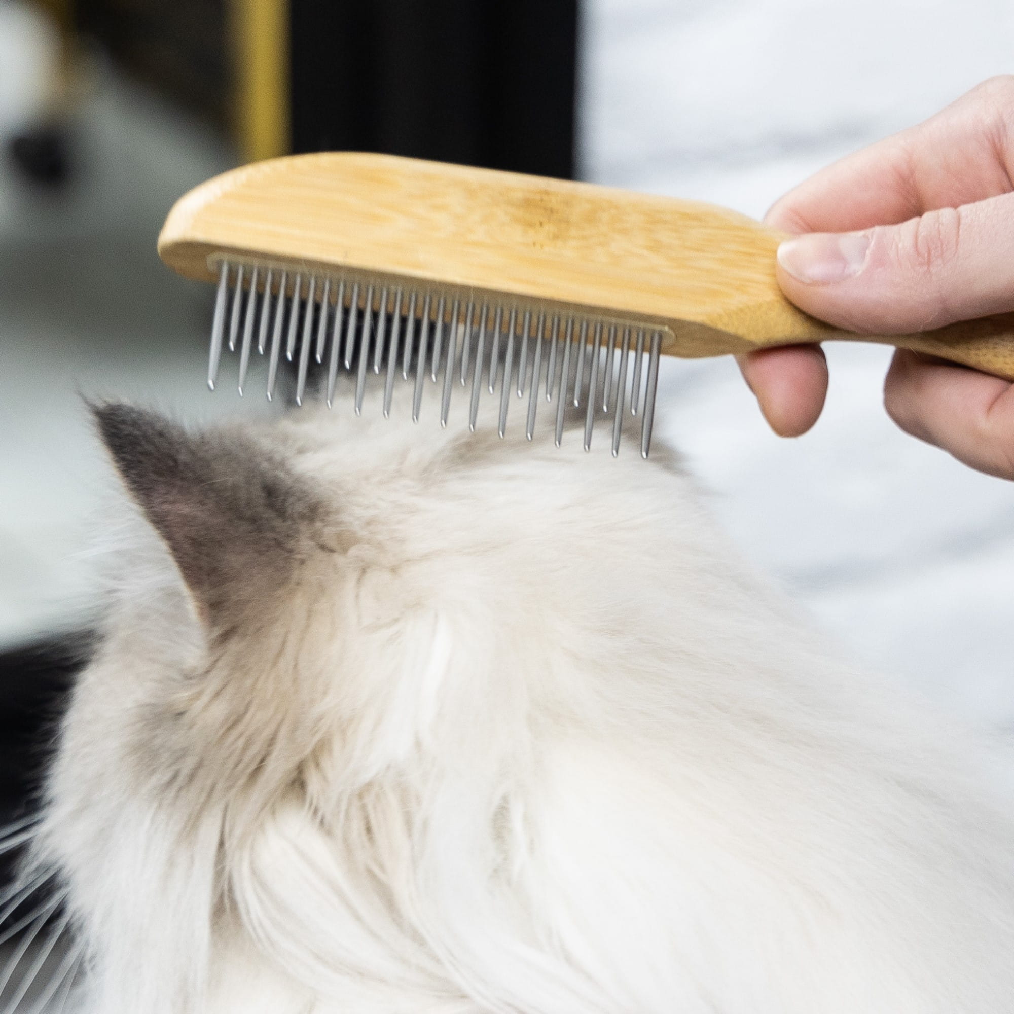 Pieptene cu mâner din bambus