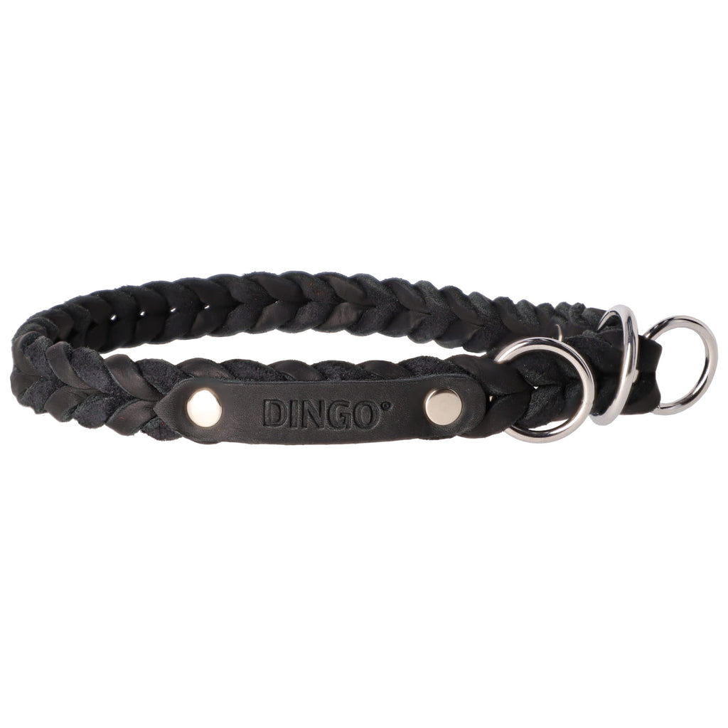 Zgardă premium din piele soft împletită, semi-strangulantă