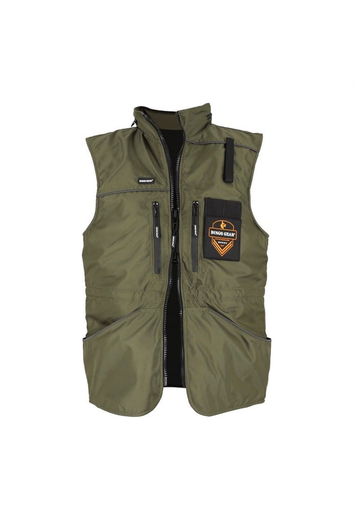 Dingo Gear – Vestă de antrenament canin pentru toate anotimpurile, cu glugă, culoare verde