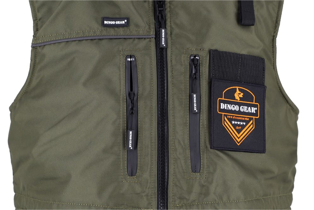 Dingo Gear – Vestă de antrenament canin pentru toate anotimpurile, cu glugă, culoare verde