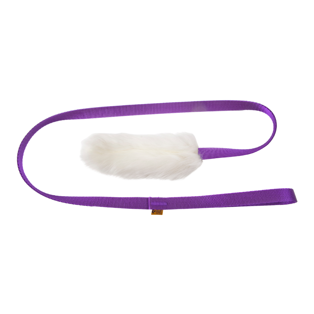 Jucărie pentru câine Mop din piele naturală de oaie cu mâner lung