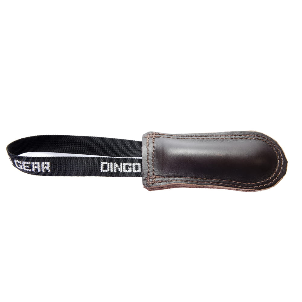 Dingo Gear – Jucărie tug din piele cu un singur mâner – pentru antrenament de mușcătură și joacă