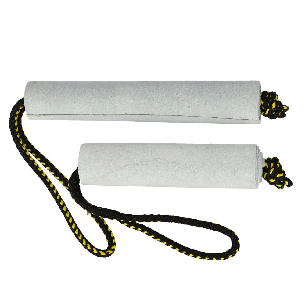 Dingo Gear – Jucărie tug cilindrică din piele cu mâner – durabilă și naturală pentru antrenamentul mușcăturii