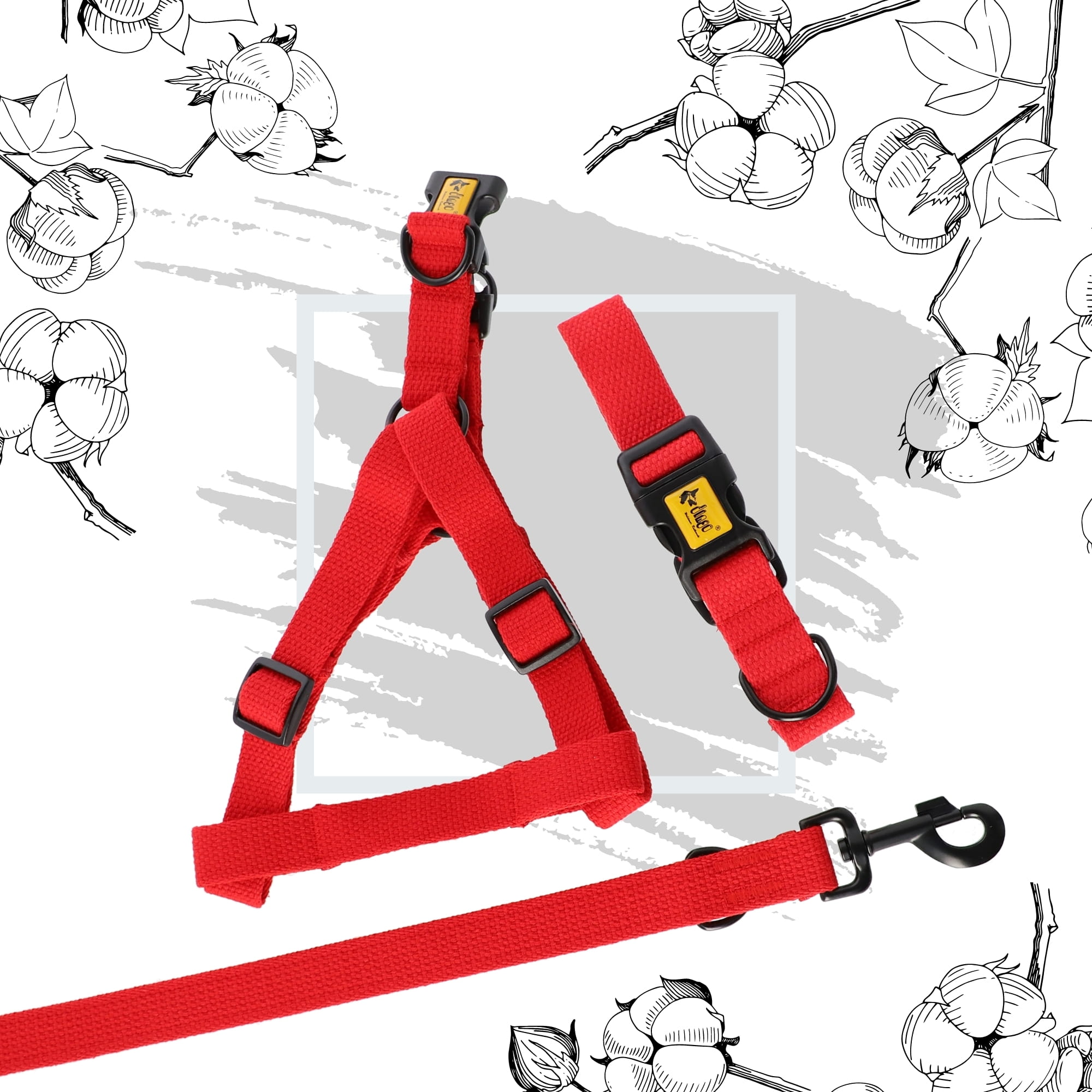 Lesă extensibilă din bandă de bumbac pentru câini