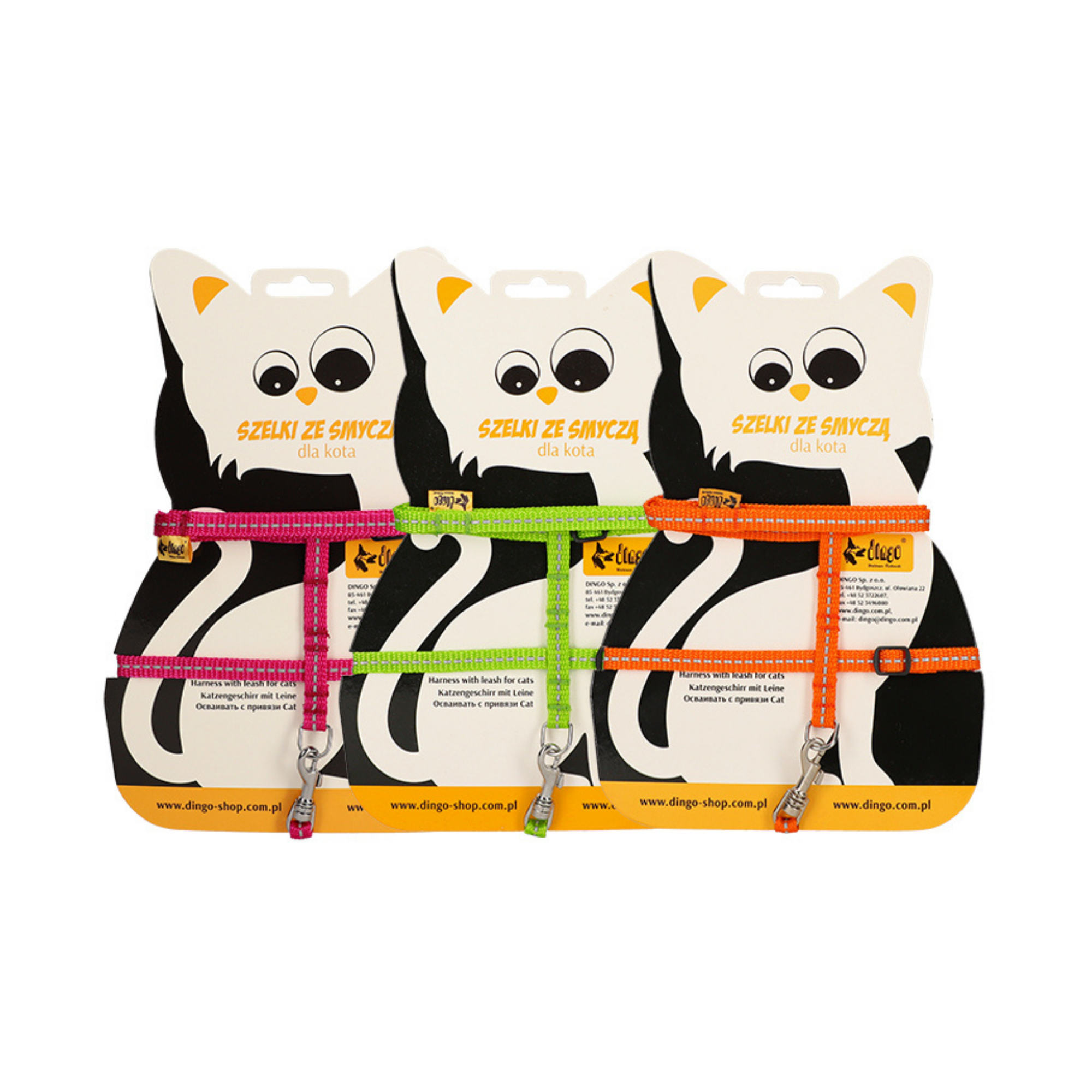 Ham reflectorizant cu lesă pentru pisici „energy”