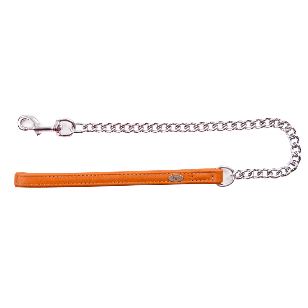 Lesă cu lanț și mâner din piele Royal