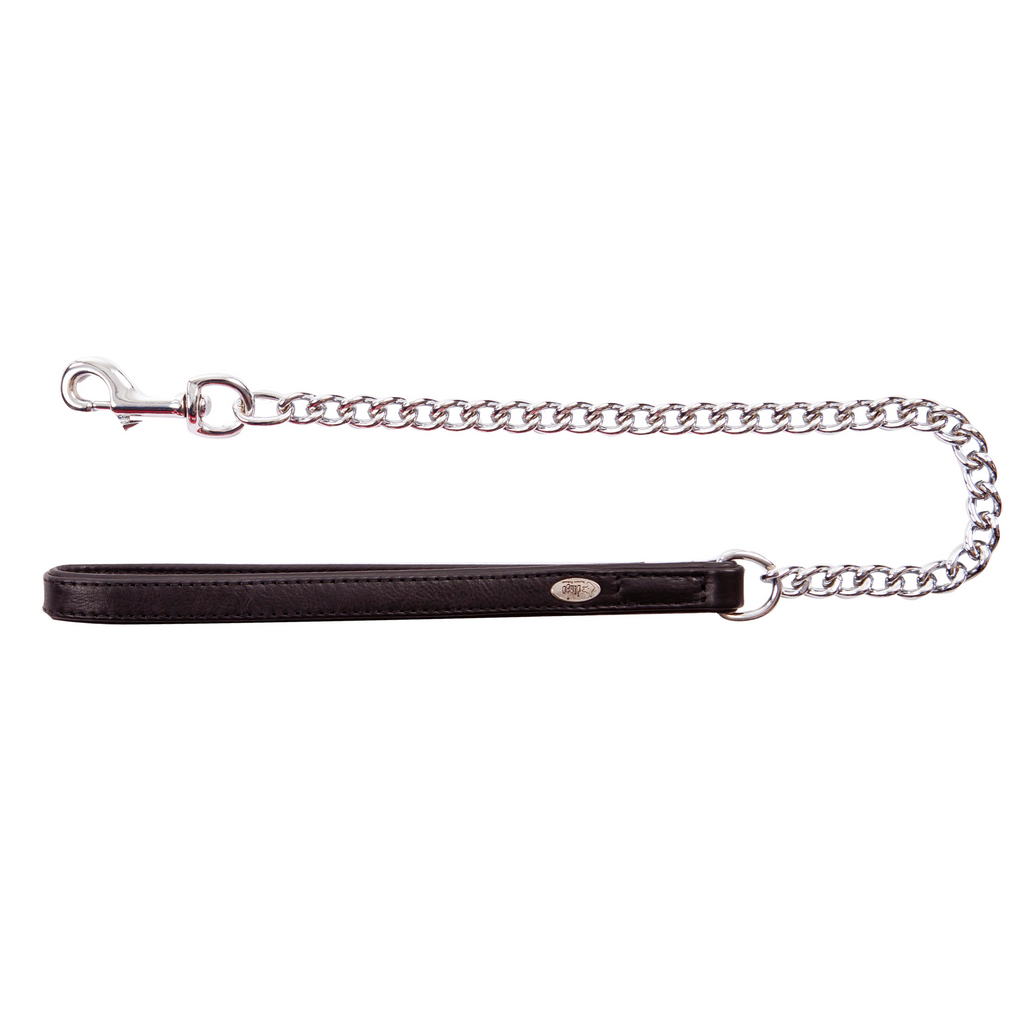 Lesă cu lanț și mâner din piele Royal