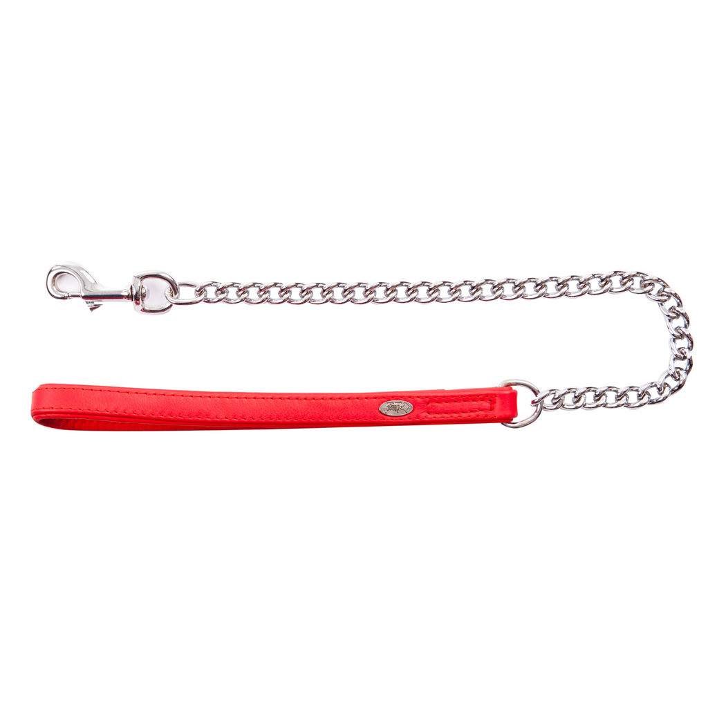 Lesă cu lanț și mâner din piele Royal