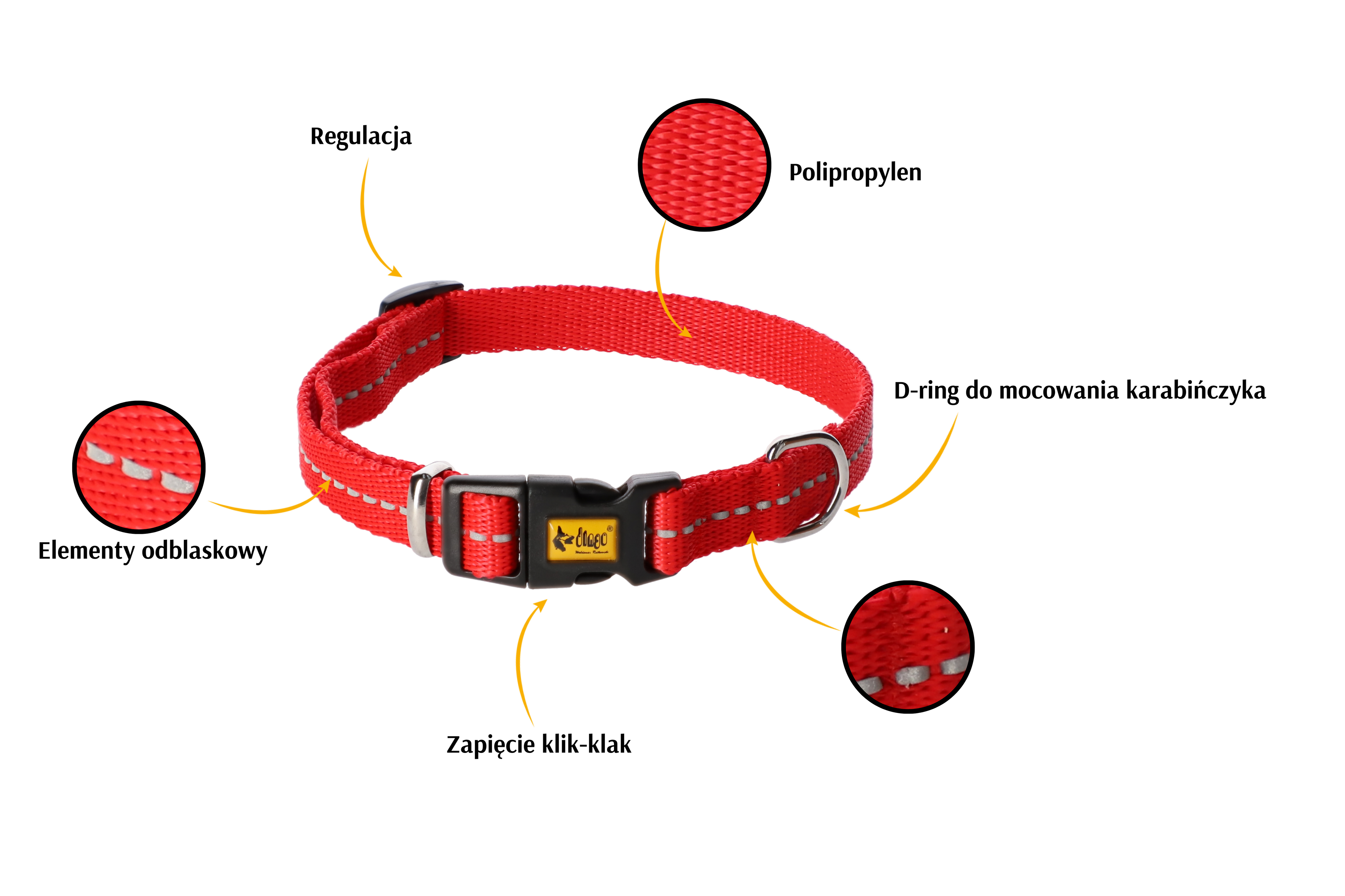 Zgardă reflectorizantă pentru câine tape