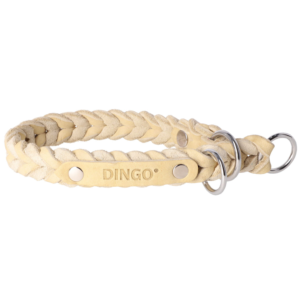 Zgardă premium din piele soft împletită, semi-strangulantă