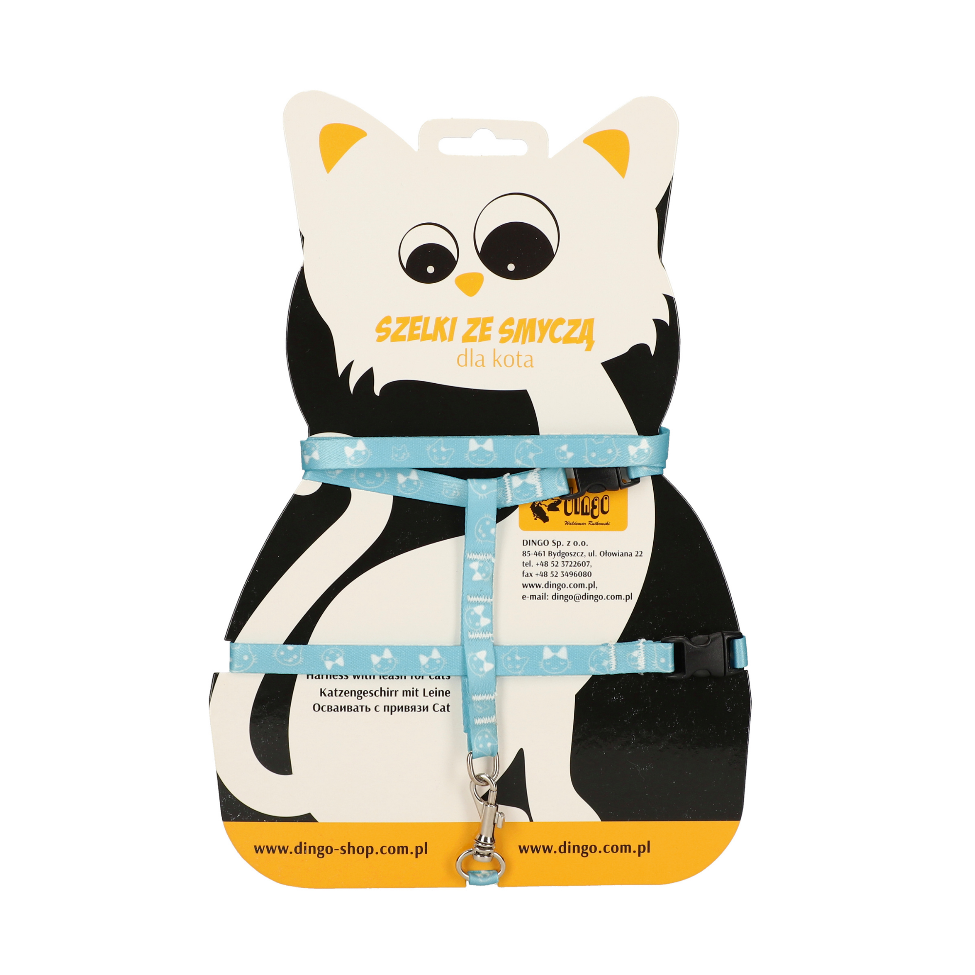 Ham cu lesă „fun cat”: lesă 1,0 cm × 110 cm + ham reglabil pisici