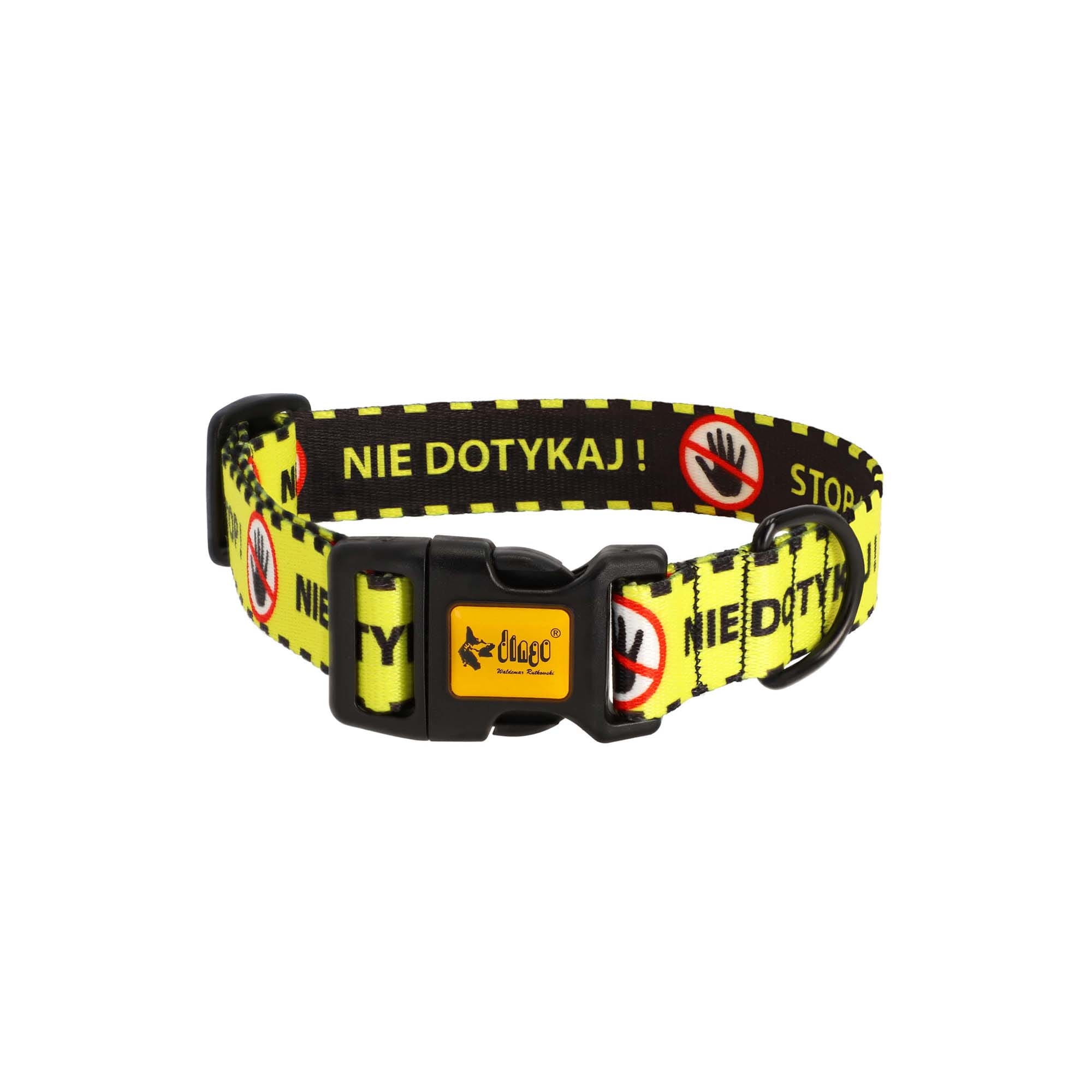 Zgardă galbenă pentru câine nu atinge