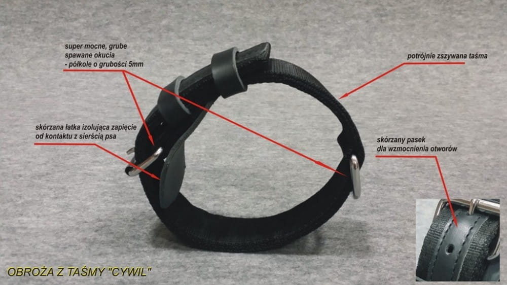 Dingo Gear CYWIL – zgardă din bandă, culoare neagră