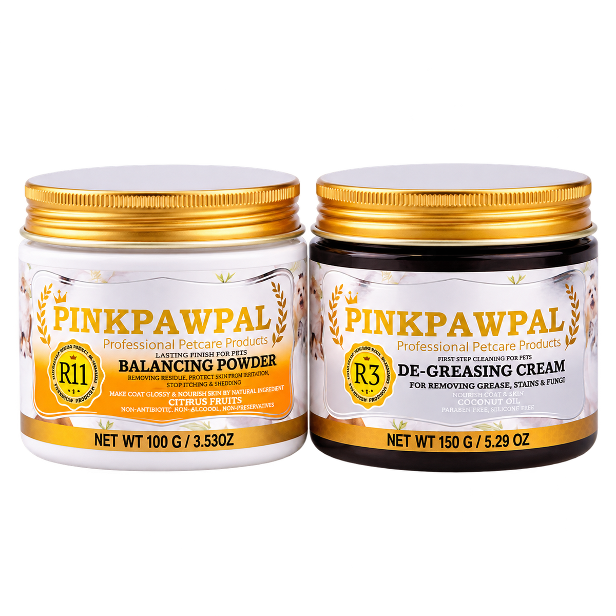 PinkPawPal Set Degresare & Echilibrare – De-Greasing Cream 150 g + Balancing Powder 100 g