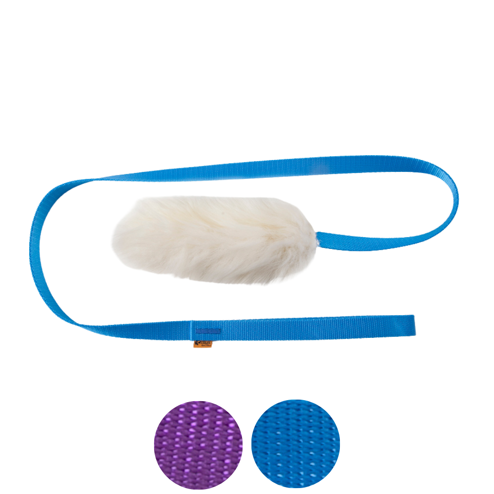 Jucărie pentru câine Mop din piele naturală de oaie cu mâner lung