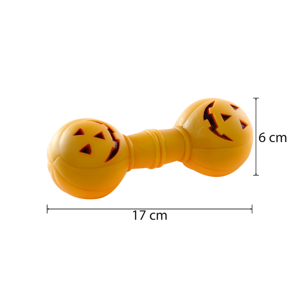 Jucărie pentru câini ganteră dovleac cu fluier