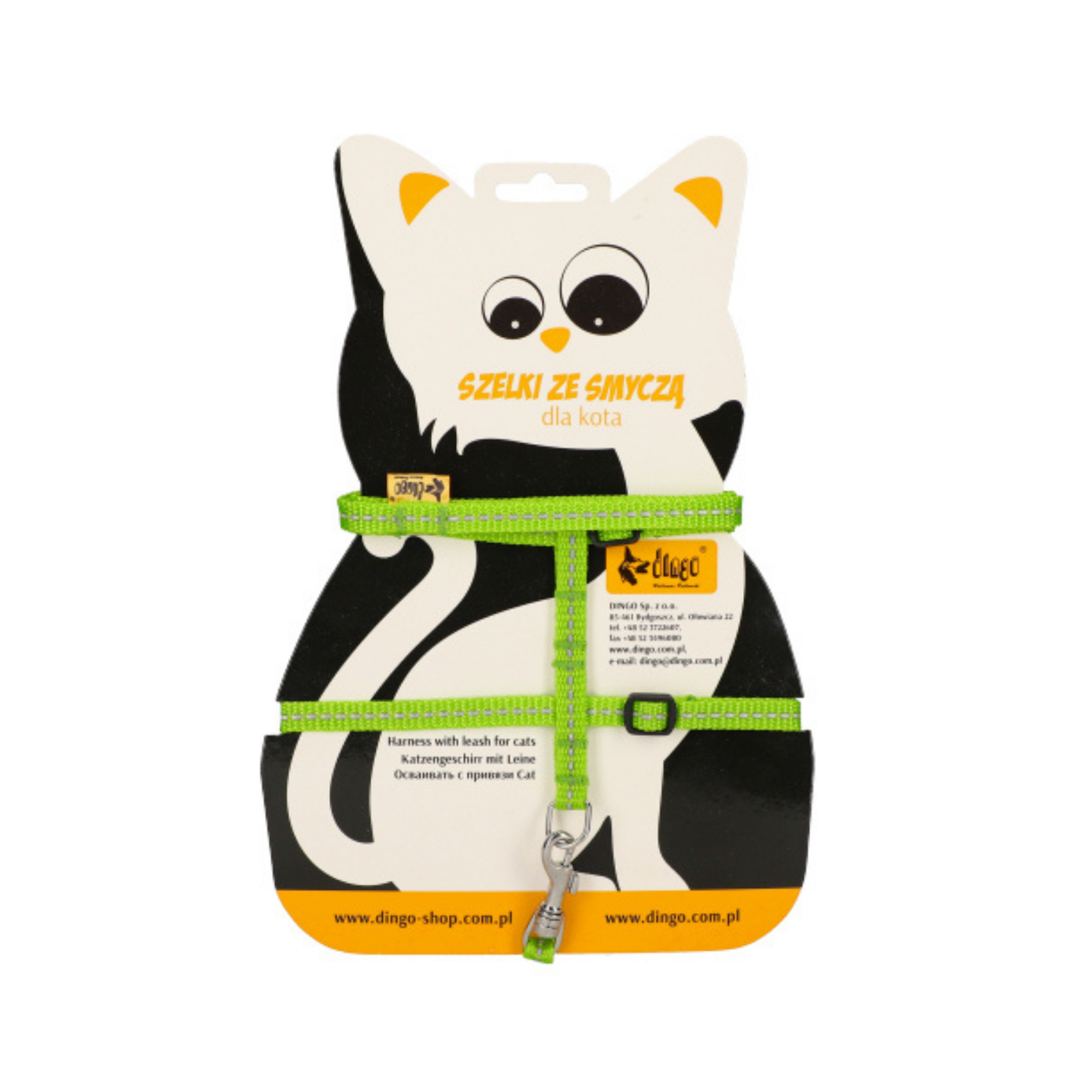 Ham reflectorizant cu lesă pentru pisici „energy”