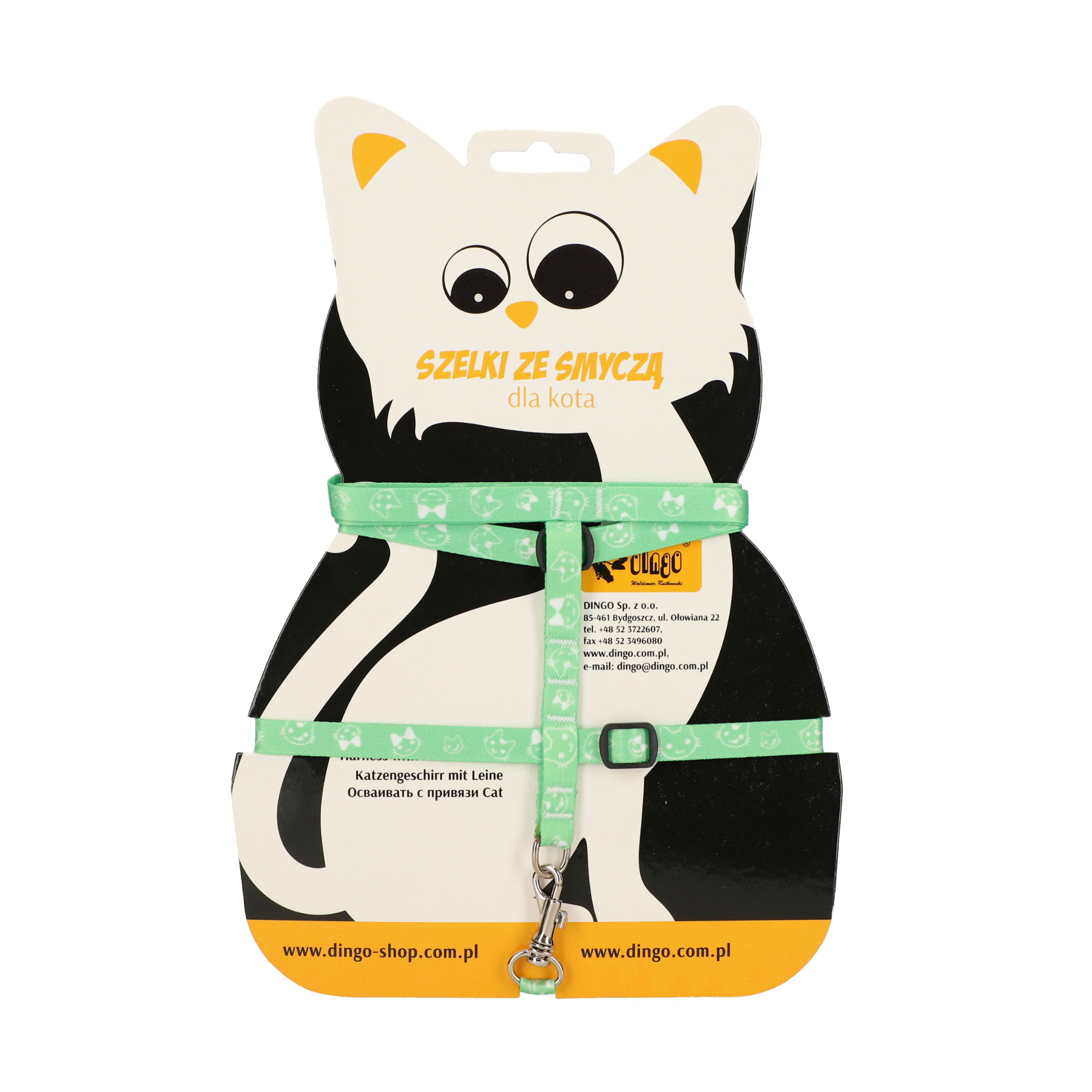 Ham cu lesă „fun cat”: lesă 1,0 cm × 110 cm + ham reglabil pisici