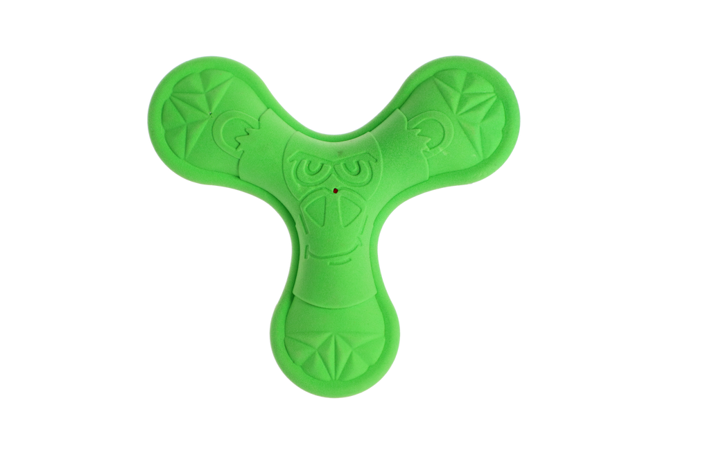 Jucărie pentru câini bumerang triunghi din cauciuc TPR 16,5 cm