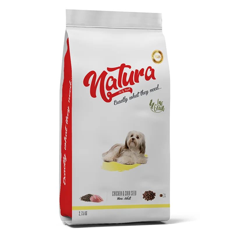 Mostra Natura Low Grain Pui & Chia Seminte Mini Adult, (câine talie mică) 300g
