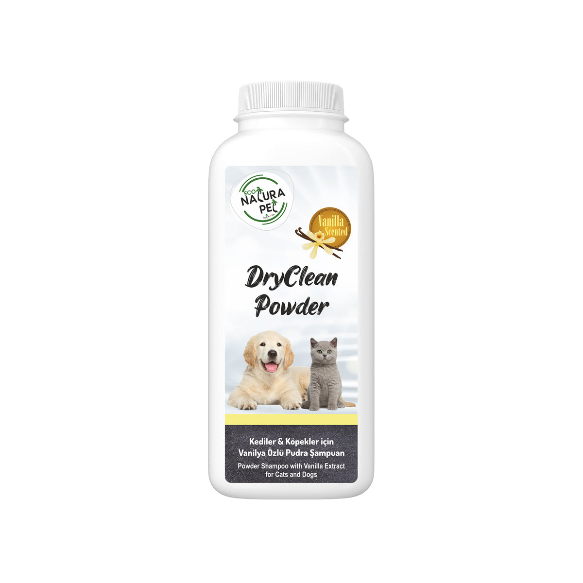 Eco Natura Pet Pudră Uscată pentru Curățarea Blănii cu Miros de Vanilie, 150 g
