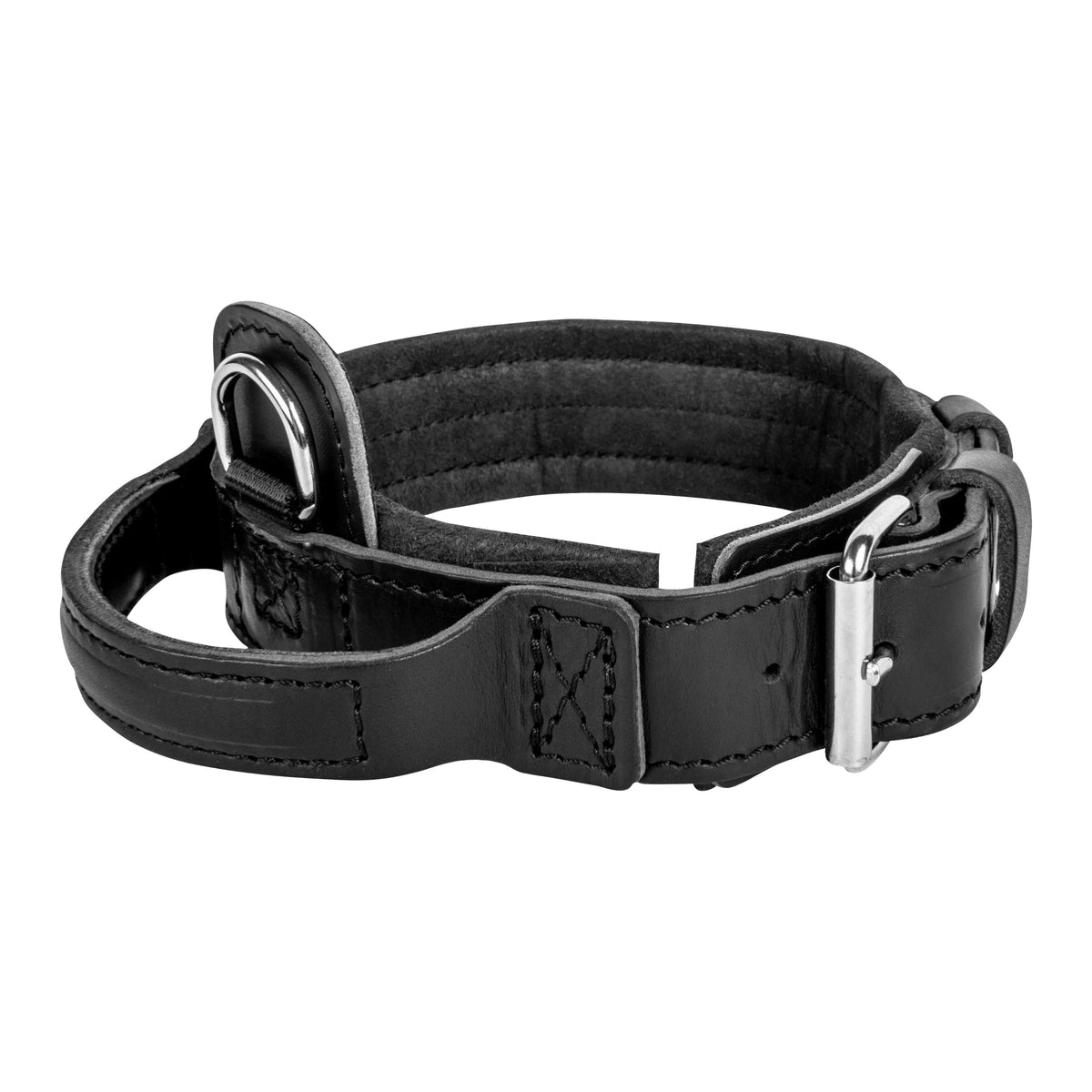 Dingo Gear – Zgardă DRAGO – zgardă K9 din piele cu mâner pentru dresaj profesional