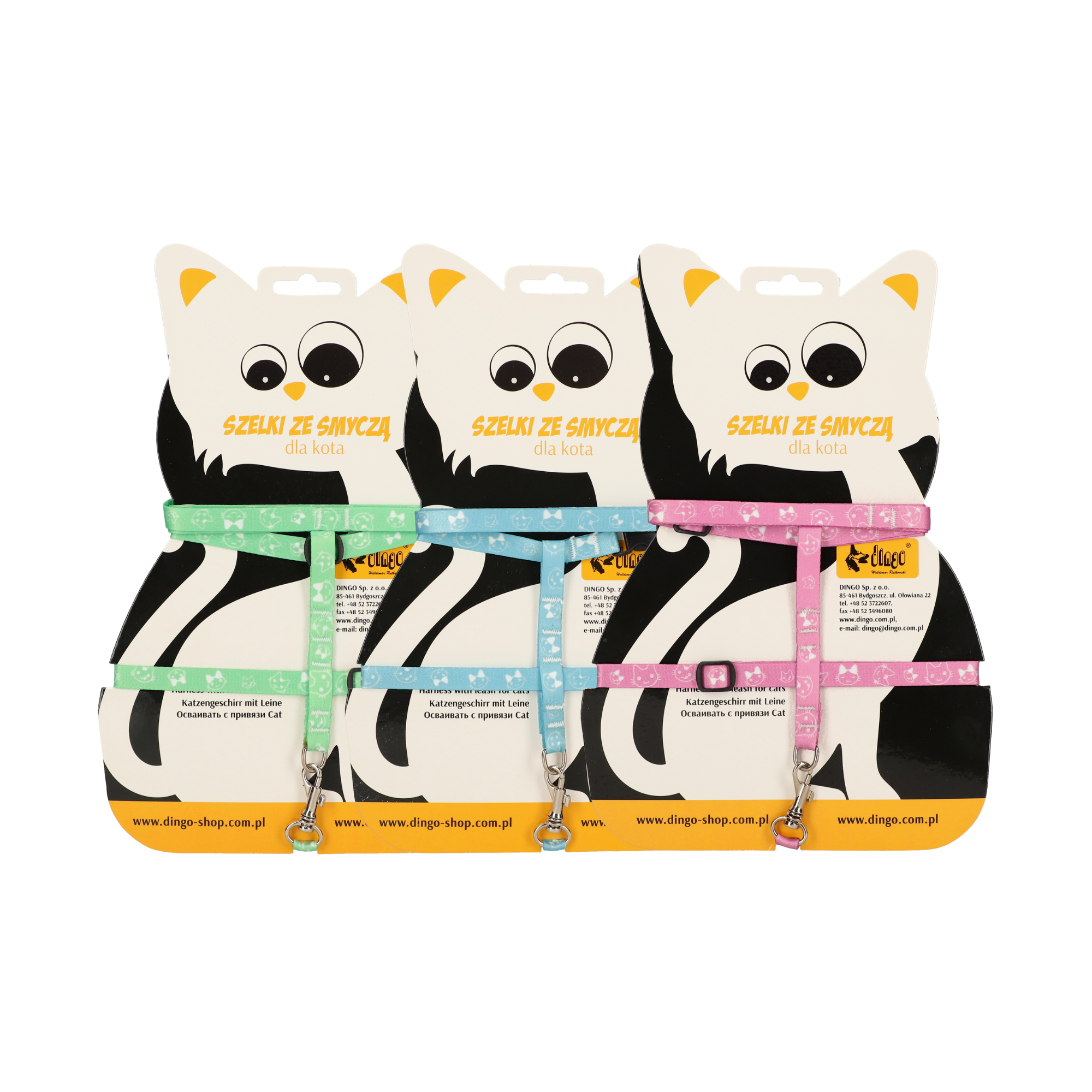 Ham cu lesă „fun cat”: lesă 1,0 cm × 110 cm + ham reglabil pisici