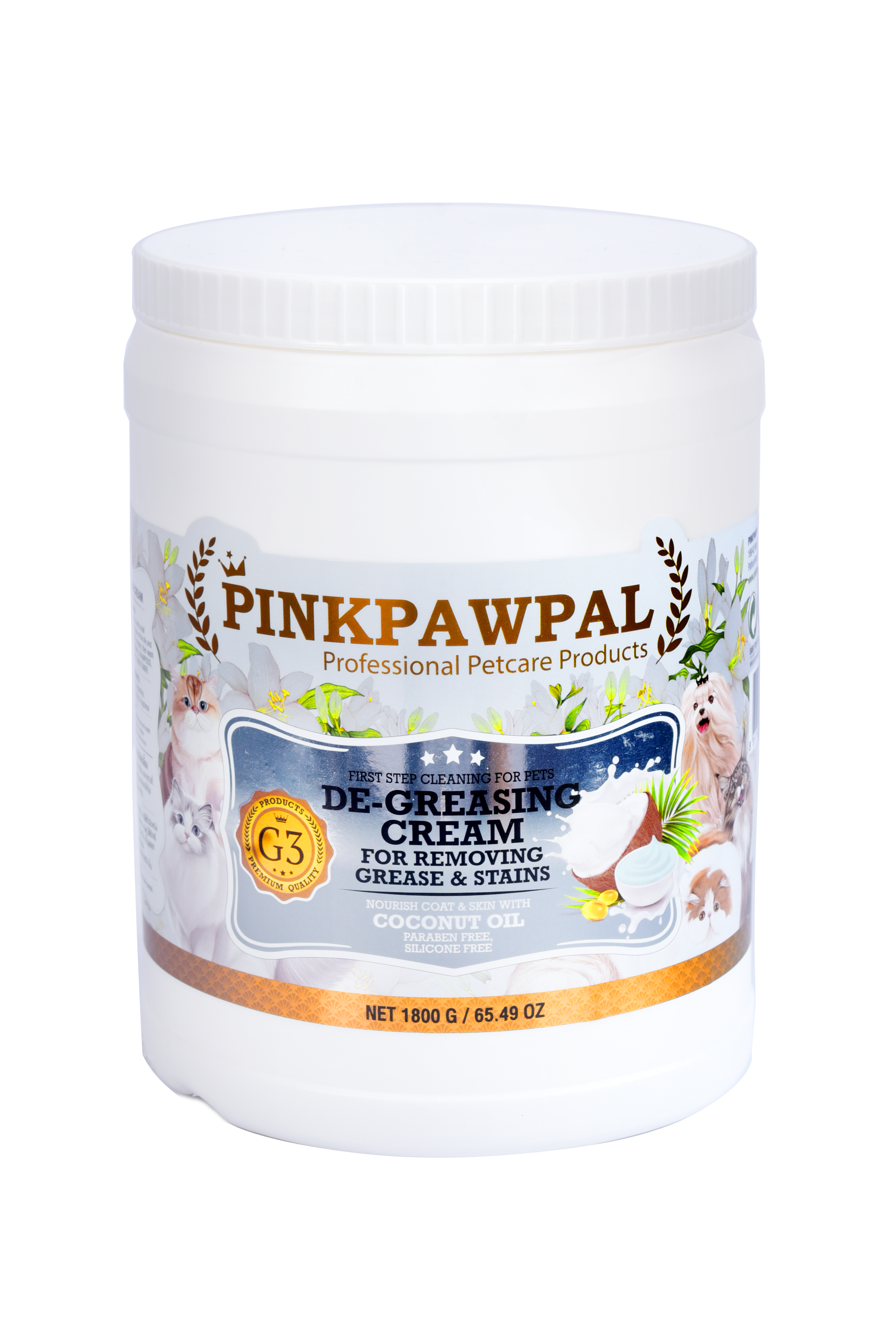 Pinkpawpal De-Greasing Cream: Baza Definitivă pentru o Blană Impecabilă 1800Gr